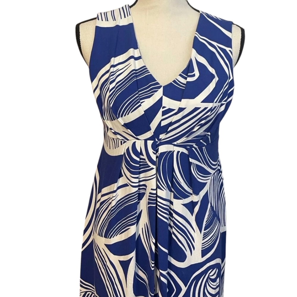 Chico's sz. Large Royal blue/white maxi dress